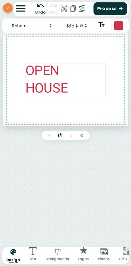 The online designer on a phone, with a text being edited