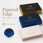 ustom painted edge business cards with premium thick cardstock and colourful painted edges by Printomatic.