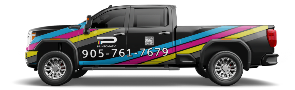 Van wrap design featuring eye-catching graphics.