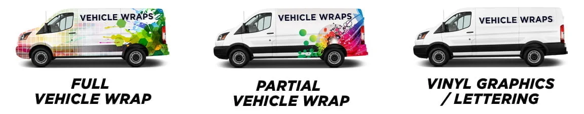 Commercial van wrap displaying vibrant branding.