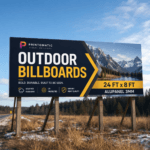 Custom outdoor billboards printed in vibrant full colour on durable weather-resistant material for large-scale advertising by Printomatic.