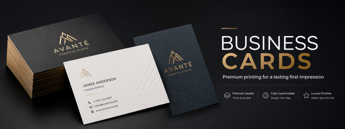 ustom business card printing in a variety of premium finishes, paper stocks, and specialty options by Printomatic.